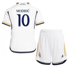 Real Madrid Luka Modric #10 Dětské Domácí dres komplet 2023-24 Krátký Rukáv (+ trenýrky)